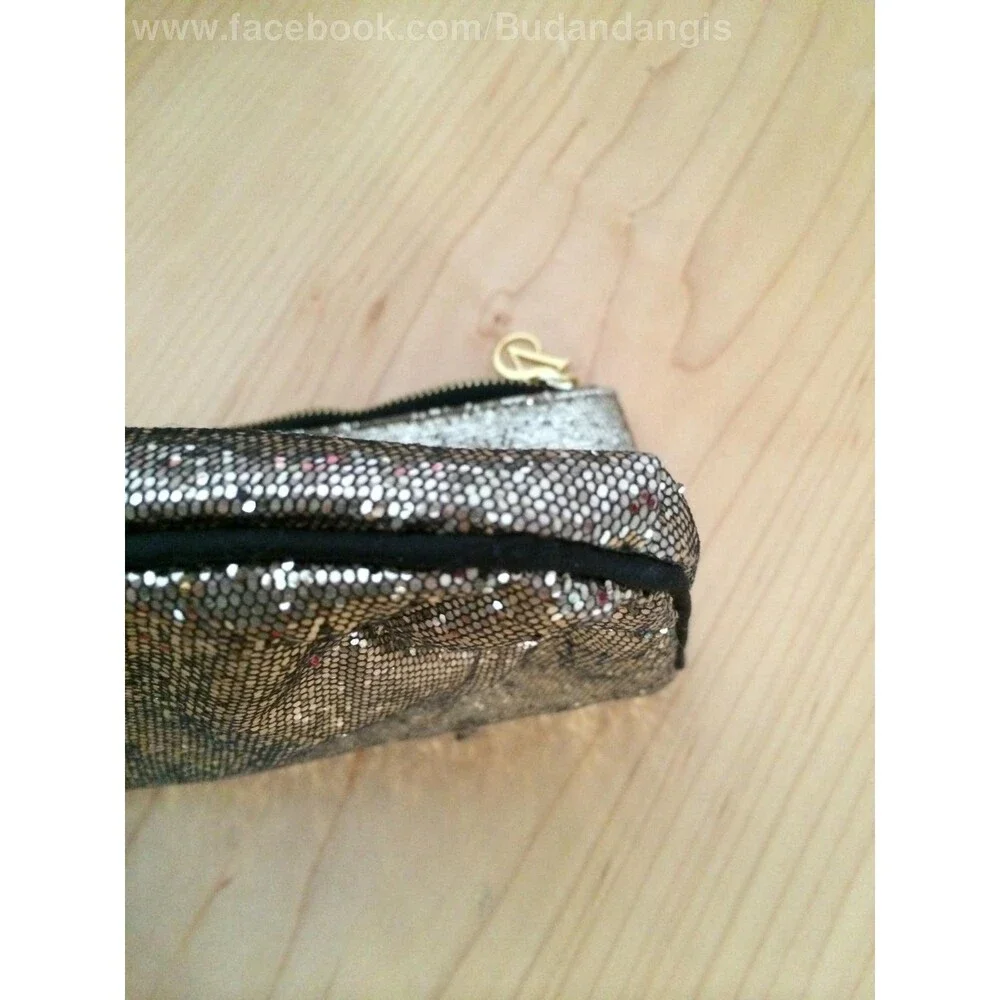 Victoria's Secret Women's Purse Gold Lame' Folded Clutch Handbag